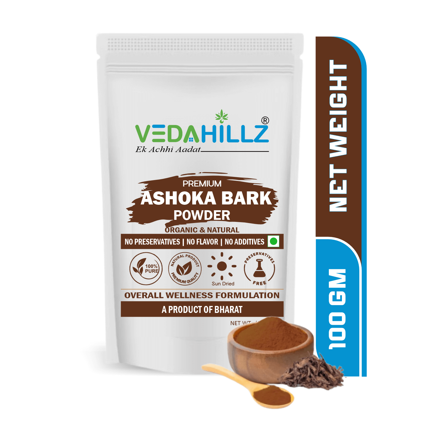 Vedahillz Ashoka Bark Powder Made from Finely Ground Ashoka Tree Bark
